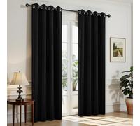 Joydeco Blackout Curtains 84 Inch Length 2 Panels Set, Thermal Insulated Long Curtains& Drapes 2 Burg, Room Darkening Grommet Drapes for Bedroom Living Room Window (Black, W52 x L84 Inch)