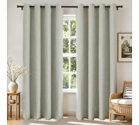 Joydeco Blackout Curtains 84 Inches Long, Light Beige Curtains 84 Inch Length 2 Panels Set for Bedroom Living Room, Thermal Insulated Linen Blackout Curtains with Grommets(52x84 inch, Light Beige)
