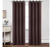 Joydeco Blackout Curtains 90 Inch Length 2 Panels Set, Thermal Insulated Long Curtains& Drapes 2 Burg, Room Darkening Grommet Drapes for Living Room Bedroom Window (W52 x L90 Inch, Chocolate)