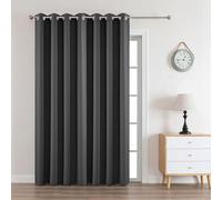 Joydeco Blackout Curtains 90 Inches Long 1 Panel, Thermal Insulated Long Curtains& Drapes 1 Piece, Room Darkening Grommet Curtains for Living Room Bedroom Window (W70 x L90 Inch, Dark Grey)