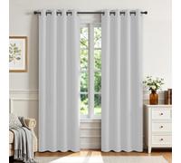 Joydeco Blackout Curtains 95 Inch Length 2 Panels Set, Thermal Insulated Curtains& Drapes 2 Burg, Room Darkening Grommet Drapes for Living Room Bedroom Window (Greyish White, W52 x L95 Inch)