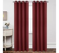 Joydeco Blackout Curtains 95 Inch Length 2 Panels Set, Thermal Insulated Long Curtains 2 Burg, Room Darkening Grommet Drapes for Living Room Bedroom Window (W52 x L95 Inch, Burgundy Red)