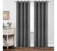 Joydeco Blackout Curtains 95 Inch Length 2 Panels Set, Thermal Insulated Long Curtains& Drapes 2 Burg, Room Darkening Grommet Drapes for Living Room Bedroom Window (W52 x L95 Inch, Light Grey)