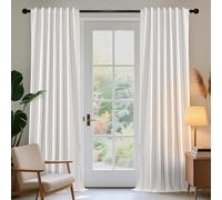 Joydeco Blackout Curtains for Bedroom 108 inches Long，Back Tab/Rod Pocket 100% Blackout Living Room Drapes, Textured Thermal Insulated Blackout Curtains 2 Panels Set,52" W x 108" L,Ivory White
