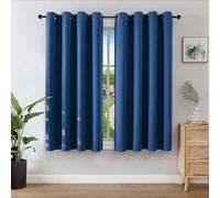 Joydeco Blackout Curtains for Bedroom 46 x 54 Inch, Eyelet Thermal Insulated Energy-saving Drapes for Room Darkening Light Filtering, Short Window Treatments 54 Inch Drop, 2 Panels - Royal Blue