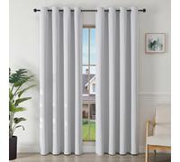 Joydeco Blackout Curtains for Bedroom 52 x 84 Inch, Eyelet Thermal Insulated Energy-saving Drapes for Room Darkening Light Filtering, Long Window Treatments 84 Inch Drop, 2 Panels - Greyish White