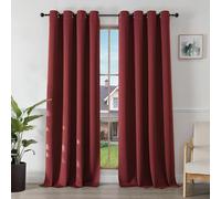 Joydeco Blackout Curtains for Bedroom 55 x 94 Inch, Eyelet Thermal Insulated Energy-saving Drapes for Room Darkening Light Filtering, Long Window Treatments 94 Inch Drop, 2 Panels - Burgundy Red
