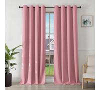 Joydeco Blackout Curtains for Bedroom 55 x 94 Inch, Eyelet Thermal Insulated Energy-saving Drapes for Room Darkening Light Filtering, Long Window Treatments 94 Inch Drop, 2 Panels - Dream Pink