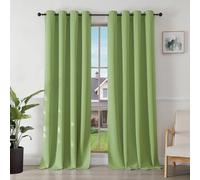Joydeco Blackout Curtains for Bedroom 55 x 96 Inch, Eyelet Thermal Insulated Energy-saving Drapes for Room Darkening Light Filtering, Long Window Treatments 96 Inch Drop, 2 Panels - Green