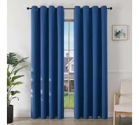 Joydeco Blackout Curtains for Bedroom 66 x 90 Inch, Eyelet Thermal Insulated Energy-saving Drapes for Room Darkening Light Filtering, Long Window Treatments 90 Inch Drop, 2 Panels - Royal Blue