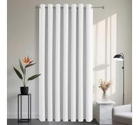 Joydeco Blackout Door Curtain 52x84 Inch Drop 1 Panel, 65% Light Blocking Privacy Protection Single Eyelet Full Length Curtain for Window Dressing Room Wardrobe Open Closet - White