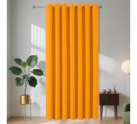 Joydeco Blackout Door Curtain 52x84 Inch Drop 1 Panel, 75% Light Blocking Privacy Protection Single Eyelet Full Length Curtain for Window Dressing Room Wardrobe Open Closet - Orange