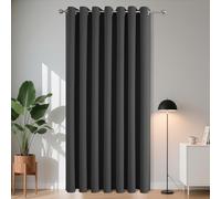 Joydeco Blackout Door Curtain W59 x L84 Inch 1 Panel, 85% Light Blocking Privacy Protection 150CM Wide Eyelet Curtain Drape for Bedroom Living Room Patio, Dark Grey