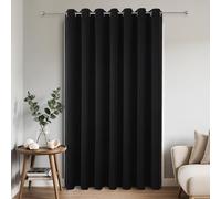 Joydeco Blackout Room Divider Curtains for Sliding Glass Doors 108 Inches Long 1 Panel, Extra Wide Sliding Door Curtains for Patio Bedroom Living Room (Black, 100Wx108L)