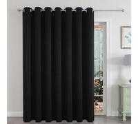 Joydeco Blackout Room Divider Curtains for Sliding Glass Doors 108 Inches Long 1 Panel, Extra Wide Sliding Door Curtains for Patio Bedroom Living Room (Black, 100Wx108L)