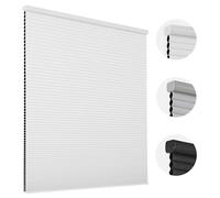 Joydeco Cellular Shades Cordless Blackout Blinds, White Honeycomb Blinds Blackout, Free-Stop Cellular Blinds Cordless Shades for Windows Living Room, Bedroom, Office, Kitchen (28" W x 48" H)