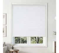 Joydeco Cordless Cellular Shades, Light Filtering Cellular Blinds for Indoor Windows, Large 1.5 Inch Cell Honeycomb Blinds for Thermal Insulating & Noise Reducing (White, 28" W x 64" H)