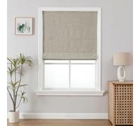 Joydeco Cordless Roman Shades, Linen Fabric Window Blinds, Thermal Insulated Blackout Blinds, Room Darkening Shades for Indoor Windows, Easy to Install, 30" W×72" H, Linen