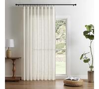Joydeco Light Filtering Curtains 108 Inch Length for Bedroom, Linen Curtains 108 Inch Length 1 Panel Set for Living Room，White Semi Sheer Curtains 108 Inches Long with Rod Pockets