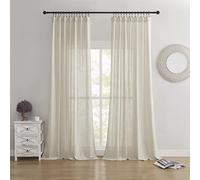 Joydeco Linen Curtains 72 Inches Long 2 Panel Sets,Light Filtreing Curtains for Bedroom 52 Inche Wide, Living Room Drapes with Rod Pockets Back Tab(W52 x L72 Inch, Oatmeal)