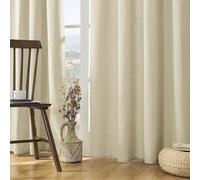 Joydeco Linen Curtains 90 Inch Length 2 Panels Set, Light Filtering, Pistachio Shell, Living Room Curtains