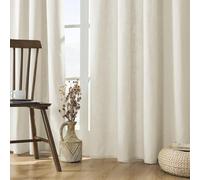 Linen Curtains 96 Inches Long 2 Panel Set, Long Curtains 96 Inches Ivory Living Room Curtains 96 Inches Long Farmhouse Curtains for Living Room,curtains 96 Inches Long Light Filtering Curtains