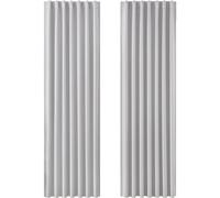 Joydeco Loops, Concealed Curtains, Set of 2, H 260 x W 140 cm, Grey White Blackout Opaque, Long Curtain, Noise Protection, Rod Pocket, Blackout Curtains, Bedroom, Living Room