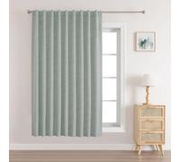 Joydeco Made to Measure Blackout Thermal Lined Curtain 1 Panel, Linen Texture Fabric, 100% Light Blocking, Back Tab & Rod Pocket, Custom Size (Width x Drop) - Sage Green