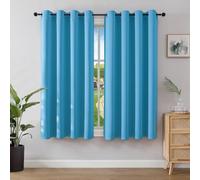 Joydeco Modern Living Room Curtains, 2-Piece, White Translucent Bedroom Curtains with Eyelets, Decorative Curtains for Bedroom, Dining Room and Window Curtains