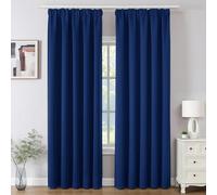 Joydeco Pencil Pleat Blackout Curtains W55 x L82 Inch 2 Panels for Ceiling Track, 85% Light Blocking Royal Blue Curtains 208cm Drop with Rod Pocekt for Bedroom Living Room (No Hooks)