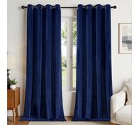 Joydeco Royal Blue Velvet Curtains 84 Inches Long, Luxury Grommet Blackout Curtain 2 Panels, Thermal Insulated Privacy Room Darkening Window Drapes for Bedroom Living Room Home Theatre (52Wx84L)