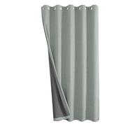 Joydeco Thermal Door Curtain for Winter 52 x 90 Inch Drop 1 Panel, 100% Blackout Faux Linen Single Eyelet Full Length Curtain with Coating Back Layer for Front Door Open Closet Room, Sage Green