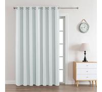 Joydeco White Curtains 108 Inches Long 1 Panel, Thermal Insulated Long Curtains& Drapes 1 Piece, Room Darkening Grommet Curtains for Living Room Bedroom Window (W70 x L108 Inch, Greyish White)