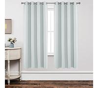 Joydeco White Curtains 72 Inches Long 2 Panels Set, Thermal Insulated Long Curtains& Drapes 2 Burg, Room Darkening Grommet Drapes for Living Room Bedroom Window (W52 x L72 Inch, Greyish White)