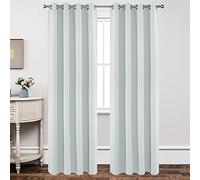Joydeco White Curtains 90 Inches Long 2 Panels Set, Thermal Insulated Long Curtains& Drapes 2 Burg, Room Darkening Grommet Drapes for Living Room Bedroom Window (W52 x L90 Inch, Greyish White)
