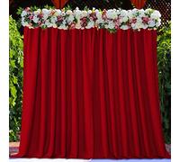 JoydecoRed Backdrop Curtain for Parties, Photography Backdrop Drapes for Christamas Wedding Decorations, Wrinkle Free 5ft x 7ft Set of 2 Panels Curtains with Rod Pockets