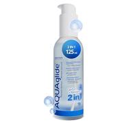 Joydivision AQUAglide 2-in-1, 125ml, Water-Based Massage & lubricating Gel, Transparent and odorless, Oil-Free Lubricant & Compatible with Latex Condoms