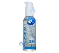 Joydivision AQUAglide 2-in-1, 200ml, Water-Based Massage & Lubricant Gel, Transparent and odorless, Oil-Free Lubricant & Compatible with Latex Condoms.