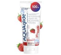 Joydivision AQUAglide Strawberry Lubricant 100ml, Vegan Lubricant, Water-Based with a Sensual Strawberry Scent, Crystal-Clear, Suitable for Latex Condoms