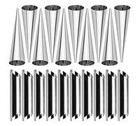 Joyeee 10 Pack 5 Inch Cream Horn Molds for Baking + 10Pcs 5 Inch Cannoli Tubes Molds Set, Large Cannoli Tubes for Frying, Cannoli Forms Kit for baking Egg Cake Waffles, Home DIY Kitchen Tool