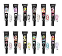 Joyeee 12 Color Nail Sculpture Gel, 10ml 5D Candy Jelly Nail Painting Gel DIY Modeling Nail Set, Non-Stick Hand, Multifunctional Soft Tubes 3D Carving Embossing Gel for Nail Art Decoration Nail Design