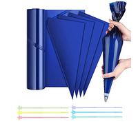 Joyeee 21 inch Large Icing Piping Bags for Frosting, with 6 Pcs Seal Reusable Icing Bag Ties, 50 Pcs Extra Thick Big Disposable Pastry Bags for Bakery, Party Dessert, Birthday Cake Decorating