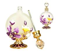 Joyeee 30ml Empty Glass Perfume Bottles with Pink Magnolia, 1 Pack of Vintage Antique Perfume Bottle, Essential Oil Portable Perfume Vials, Gift for Girls and Women