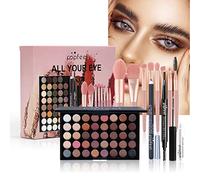 Joyeee 40 Colours Eyeshadow Palette Makeup Gift Set, Combination with Mascara Eyebrow Pencil Eyeliner Cosmetic Brushes, Essential Starter Bundle for Women Girls, Portable Eye Makeup Beauty Travel Set