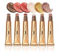 Joyeee 6 Pcs Liquid Contour Wand, Shimmer Blush Highlighter Contour Stick with Cushion Applicator, Blendable, Travel Friendly, Multifunctional Face Beauty Combination for Shaping & Glowing Effect#5
