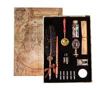 Joyeee Calligraphy Pen and Ink Set, with Wax Seal Stamp Kit, Bottled Dip Pen Ink, Metal Sealing Wax Stamp, Envelopes, Letter Paper for Writing, Decoration Holiday Gifts for Family, Friends, Brother