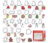 Joyeee Christmas Cookie Cutters, 24PCS Stainless Steel Christmas Shape Biscuit Cutters, Gingerbread Men, Christmas Tree, Candy Cane, Reindeer, Mini Molds Cutter for Baking
