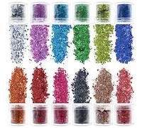 Joyeee Chunky Glitter, Festival Glitter for Face Body Hair, Festival Cosmetic Glitter Sequins Body Glitter Sparkling Decoration Chunky Glitter Beauty Set C(12 Colors)