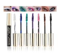 Joyeee Coloured Mascara, 7 Colors Colorful Mascara Set, Rainbow Waterproof Mascara 3D Fiber Lash Mascara Volume Eyelash, Charming Natural Eye Makeup (Black Brown Blue Purple Green White Pink)