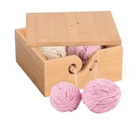 Joyeee Crochet Yarn Bowl with Lid, Large Bamboo Square Yarn Holder Bowl Gifts for Hand Knitting & Crochet Enthusiasts, Knitters Crochet Knit Storage, Stops Yarn From Tangling 7.1" x 7.1" x 3.5"
